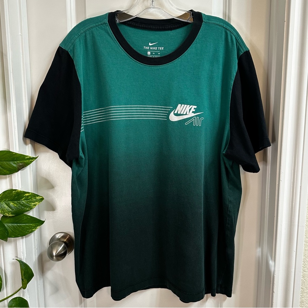 Nike Men’s Retro Futura Gradient T-Shirt - Green/Black Sz XL 100% Cotton